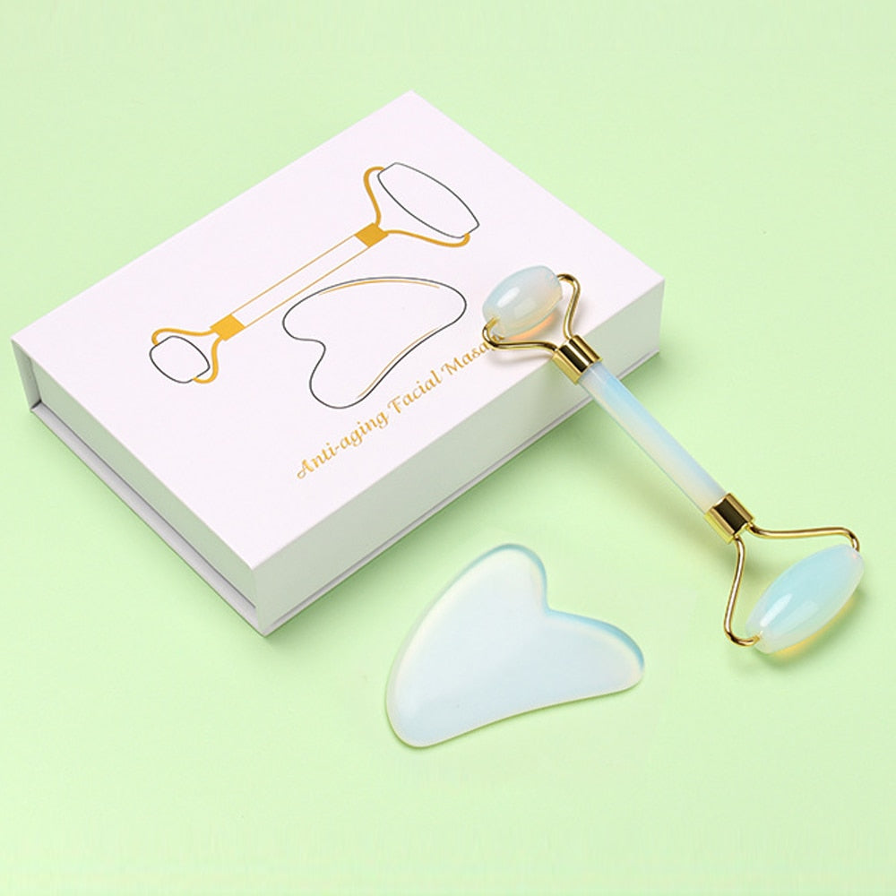 RosyGlow™ Jade Sculpt & Lift Facial Roller Set